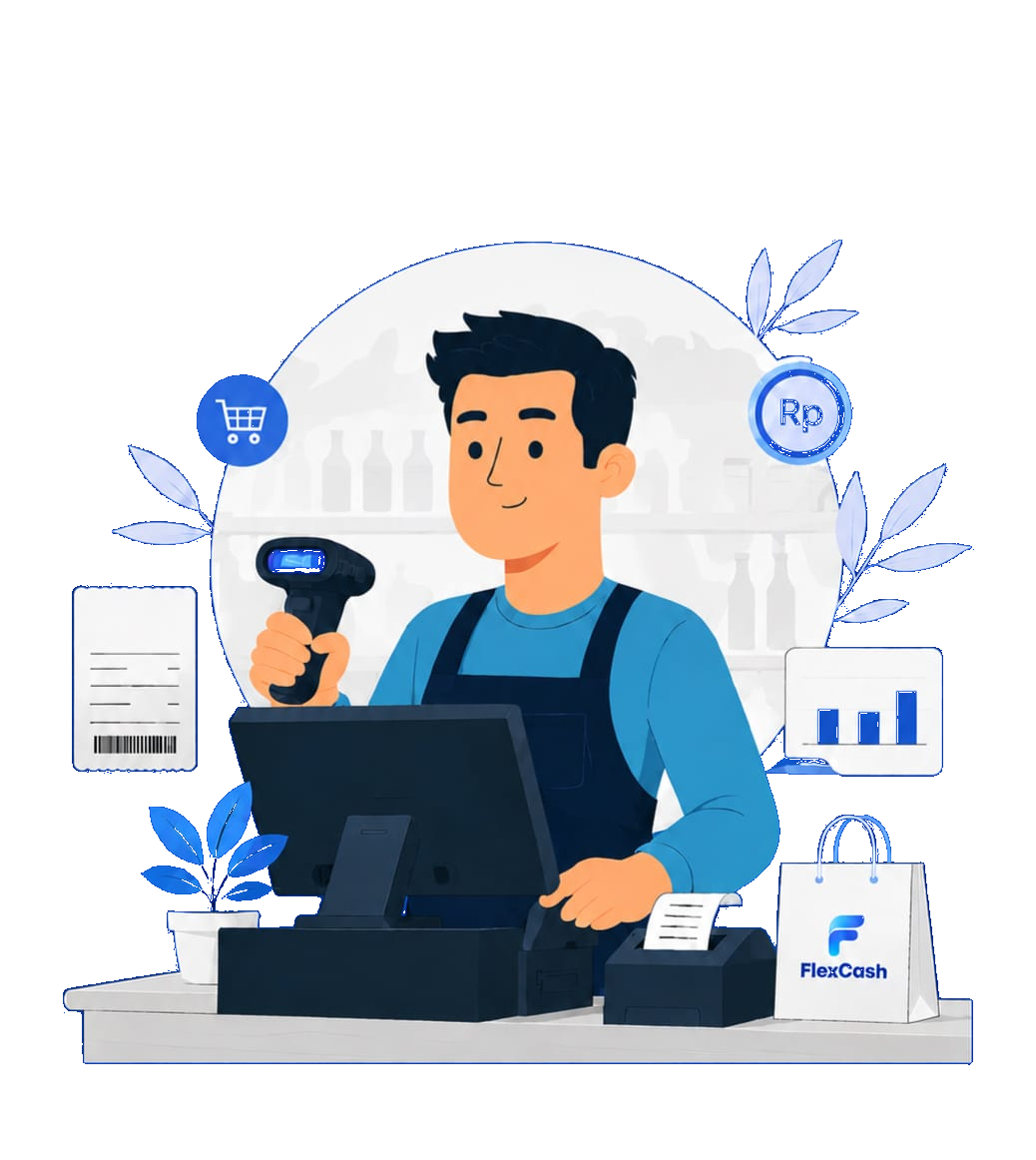 Ilustrasi kasir FLEX CASH POS